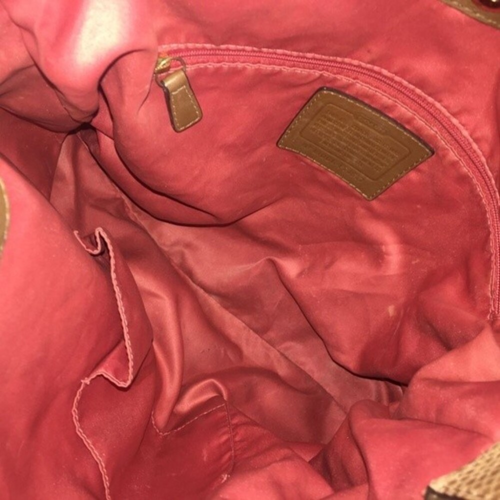 COACH Logo Shoulder Hobo Purse Leather Poc… - Picture 6 of 7